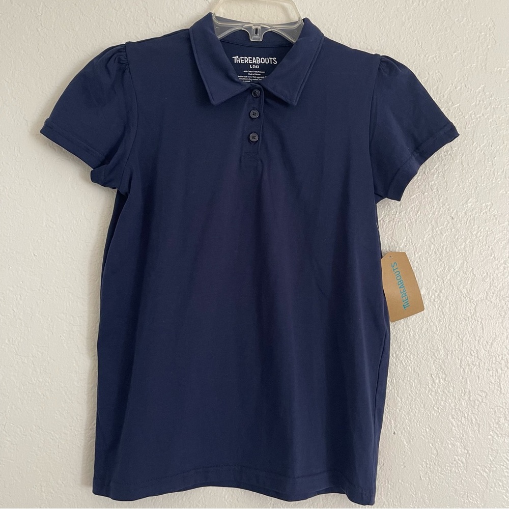 NEW Thereabouts Navy school uniform shirt girls size Large